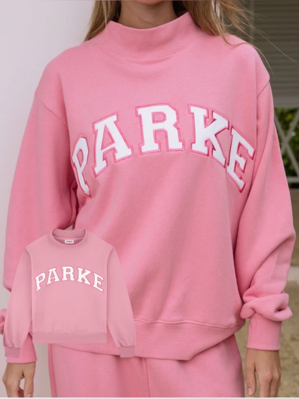 NWT PARKE 🏝️ SUMMERLAND DROP ☀️Heritage Varsity Mockneck- Conch-Size L/XL